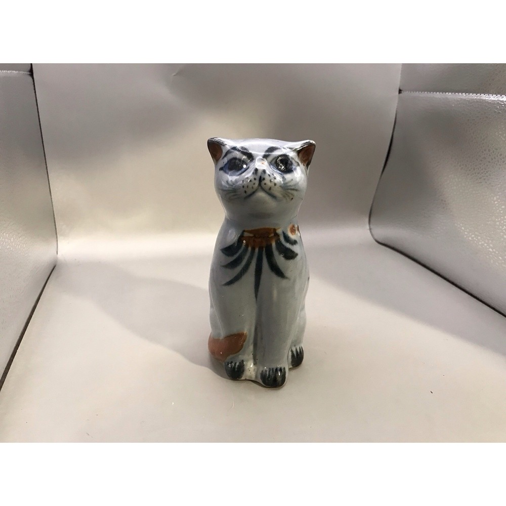 Hand Painted Cat From Mexico Folk Art